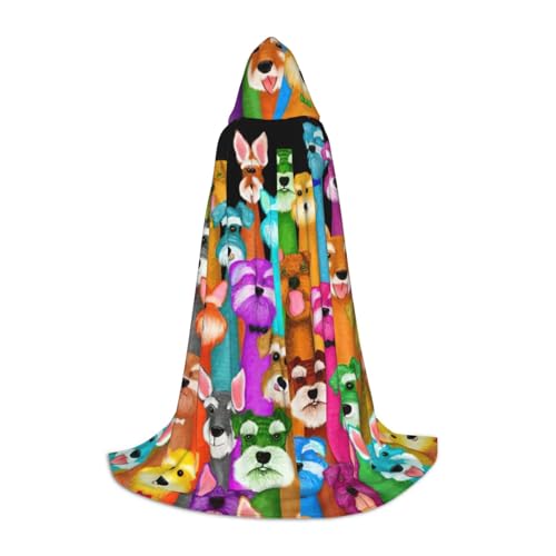 BREAUX Cozy Kapuzenumhang mit süßem Schnauzer-Motiv, modischer Kapuzenumhang für Damen und Herren, kann für Karneval verwendet werden von BREAUX