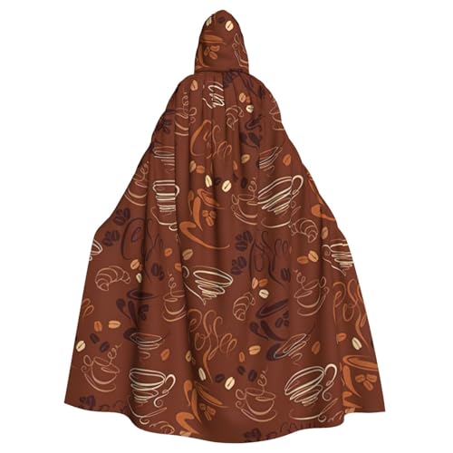 BREAUX Cups and Beans Curves and Swirls Print Halloween Cape, Halloween Cape, Halloween Hooded Cape, Adult Party Cape von BREAUX