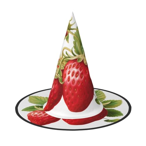 BREAUX Erdbeer-Clipart-Druck, Halloween-Hexen- und Zaubererhut, Hexenkostüm für Themendekoration, Halloween-Party von BREAUX