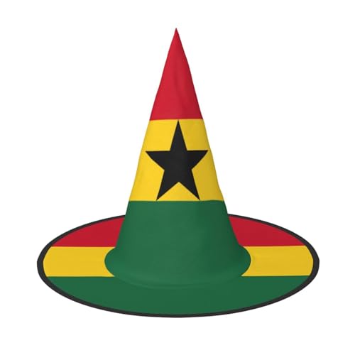 BREAUX Flagge von Ghana Druck Halloween Hexe und Zauberer Hut Hexenkostüm für Themendekoration Halloween Party von BREAUX