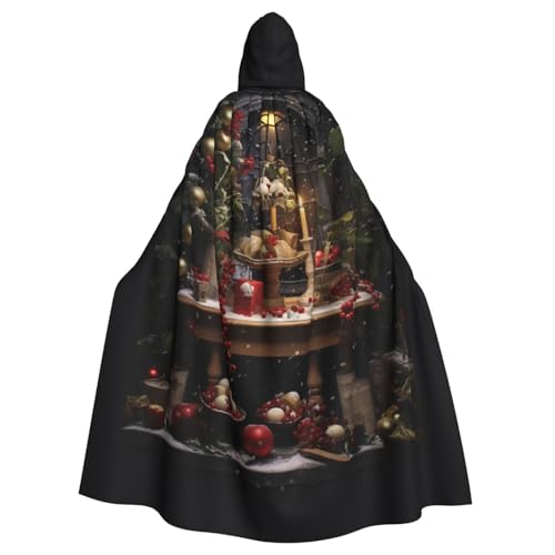 BREAUX Frohe Weihnachten Druck Halloween Umhang Halloween Umhang Halloween Kapuzenumhang Erwachsene Party Dekoration Umhang von BREAUX