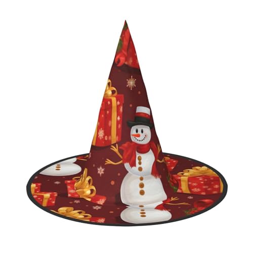 BREAUX Frohe Weihnachten Schneemann Druck Halloween Hexe und Zauberer Hut Hexenkostüm für Themendekoration Halloween Party von BREAUX