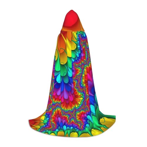 BREAUX Gemütlicher Kapuzenumhang mit Regenbogen-Batik, roter Druck, stilvoller Kapuzenumhang für Damen und Herren, kann für Karneval verwendet werden BREAUX Gemütlicher Kapuzenumhang mit Regenbogen-Batik, roter Druck, stilvoller Kapuzenumhang für Damen und Herren, kann für Karneval verwendet werden von BREAUX