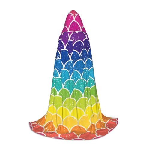 BREAUX Gemütlicher Kapuzenumhang mit Regenbogenfischschuppen-Druck, stilvoller Kapuzenumhang für Damen und Herren, kann für Karneval verwendet werden BREAUX Gemütlicher Kapuzenumhang mit Regenbogenfischschuppen-Druck, stilvoller Kapuzenumhang für Damen und Herren, kann für Karneval verwendet werden von BREAUX