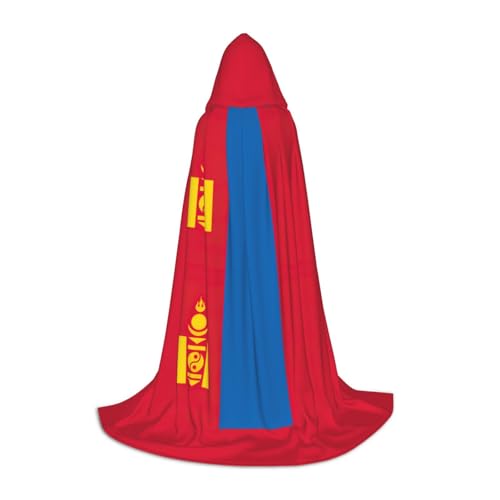 BREAUX Gemütlicher Kapuzenumhang mit mongolischer Flagge, stilvoller Kapuzenumhang für Damen und Herren, kann für Karneval verwendet werden von BREAUX