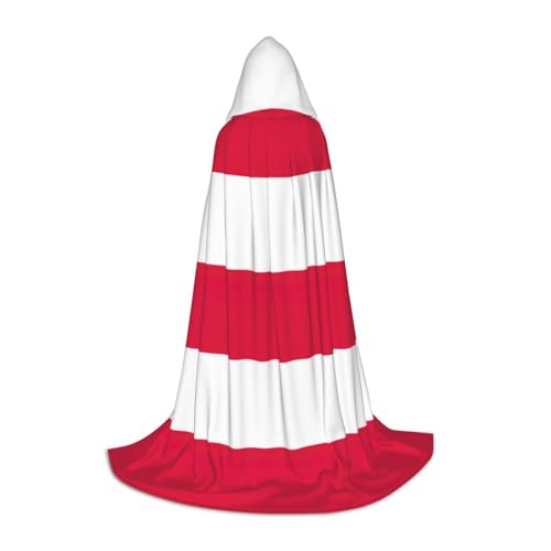 BREAUX Gemütlicher Kapuzenumhang mit polnischer Flagge, stilvoller Kapuzenumhang für Damen und Herren, kann für Karneval verwendet werden von BREAUX