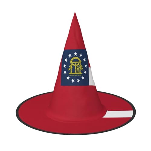 BREAUX Georgia-Flagge, Halloween-Hexen- und Zaubererhut, Hexenkostüm für Themendekoration, Halloween-Party von BREAUX