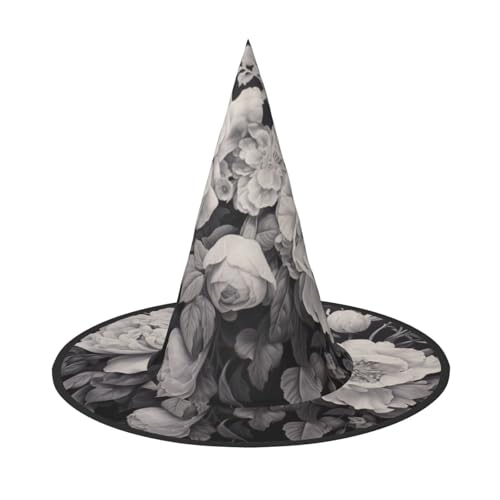 BREAUX Halloween-Hexen- und Zaubererhut, Blumen-Graphitdruck, Hexenkostüm für Themendekoration, Halloween-Party von BREAUX