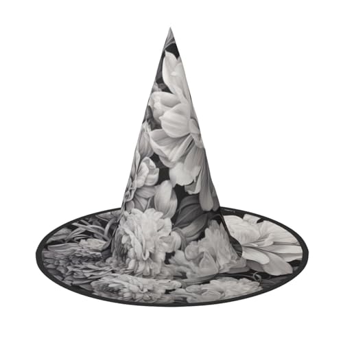 BREAUX Halloween-Hexen- und Zaubererhut, Blumen-Graphitdruck, Hexenkostüm für Themendekoration, Halloween-Party von BREAUX