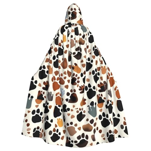 BREAUX Halloween-Umhang mit Tierpfoten-Druck, Halloween-Umhang, Halloween-Kapuzenumhang, Partydekoration für Erwachsene BREAUX Halloween-Umhang mit Tierpfoten-Druck, Halloween-Umhang, Halloween-Kapuzenumhang, Partydekoration für Erwachsene von BREAUX