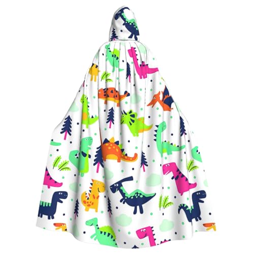 BREAUX Halloween-Umhang mit buntem Dinosaurier-Druck, Halloween-Umhang, Halloween-Kapuzenumhang, Partydekoration für Erwachsene BREAUX Halloween-Umhang mit buntem Dinosaurier-Druck, Halloween-Umhang, Halloween-Kapuzenumhang, Partydekoration für Erwachsene von BREAUX