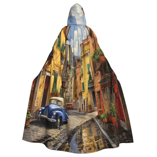 BREAUX Italienischer Straßendruck Halloween Erwachsene Kapuzenumhang Umhang Umhang für Partys Karneval Cosplay Kostüme Bühnendekorationen BREAUX Italienischer Straßendruck Halloween Erwachsene Kapuzenumhang Umhang Umhang für Partys Karneval Cosplay Kostüme Bühnendekorationen von BREAUX