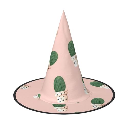 BREAUX Kaktus-Druck Halloween Hexe und Zauberer Hut Hexenkostüm für Themendekoration Halloween Party von BREAUX