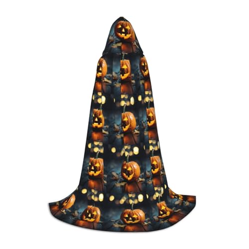 BREAUX Kapuzenumhang mit Aufschrift "Happy Halloween", Uni, volle Länge, Kapuzenumhang, Ball-Kostüm, Comic-Ausstellung von BREAUX