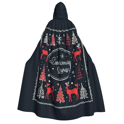 BREAUX Kapuzenumhang mit Aufschrift "Merry Christmas", für Erwachsene, Uni, passend für Themenpartys und Cosplay-Konventionen von BREAUX