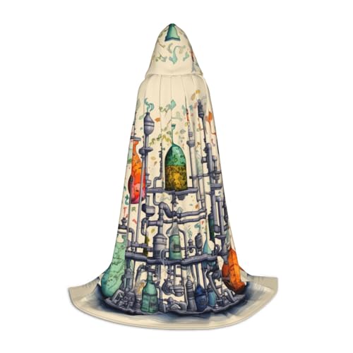 BREAUX Kapuzenumhang mit Chemie-Aufdruck, Uni, volle Länge, Kapuzenumhang, Ballkleid, Comic-Kostüm, Ausstellung BREAUX Kapuzenumhang mit Chemie-Aufdruck, Uni, volle Länge, Kapuzenumhang, Ballkleid, Comic-Kostüm, Ausstellung von BREAUX