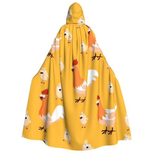 BREAUX Kapuzenumhang mit Huhn-Küken-Aufdruck, Uni-Kapuzenumhang, passend für Themenpartys und Cosplay-Konventionen von BREAUX