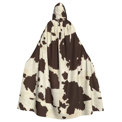 BREAUX Kapuzenumhang mit Kuhfell-Druck, für Halloween, Erwachsene, für Partys, Karneval, Cosplay, Bühnendekorationen BREAUX Kapuzenumhang mit Kuhfell-Druck, für Halloween, Erwachsene, für Partys, Karneval, Cosplay, Bühnendekorationen von BREAUX