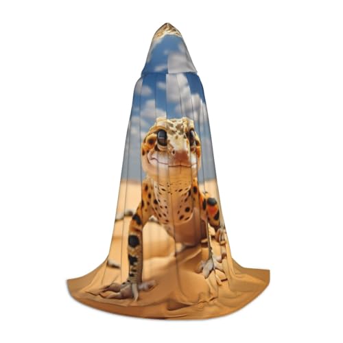 BREAUX Kapuzenumhang mit Leopardenmuster und Gecko-Druck, Uni, volle Länge, Kapuzenumhang zum Verkleiden, Ball, Comic-Ausstellungskostüm BREAUX Kapuzenumhang mit Leopardenmuster und Gecko-Druck, Uni, volle Länge, Kapuzenumhang zum Verkleiden, Ball, Comic-Ausstellungskostüm von BREAUX