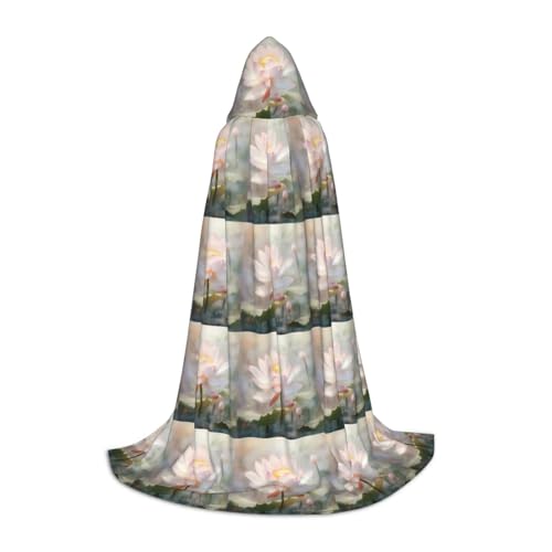 BREAUX Kapuzenumhang mit Lotu-Aufdruck, Uni, volle Länge, Kapuzenumhang, Ball, Comic-Ausstellung, Kostüm BREAUX Kapuzenumhang mit Lotu-Aufdruck, Uni, volle Länge, Kapuzenumhang, Ball, Comic-Ausstellung, Kostüm von BREAUX