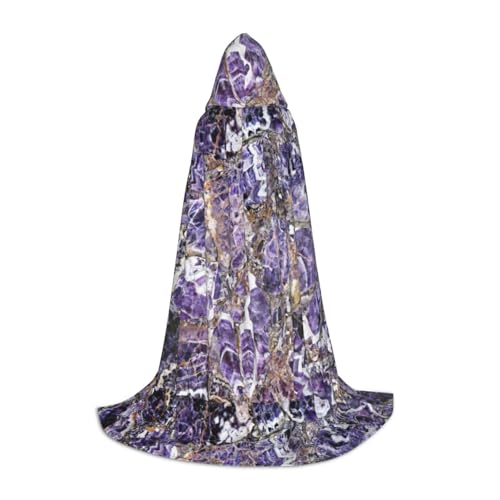 BREAUX Kapuzenumhang mit Marmor-Aufdruck, Uni, volle Länge, Kapuzenumhang, Ball-Comic-Kostüm, Violett BREAUX Kapuzenumhang mit Marmor-Aufdruck, Uni, volle Länge, Kapuzenumhang, Ball-Comic-Kostüm, Violett von BREAUX