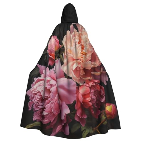 BREAUX Kapuzenumhang mit Pfingstrosen-Motiv, für Halloween, Erwachsene, für Partys, Karneval, Cosplay, Bühnendekorationen BREAUX Kapuzenumhang mit Pfingstrosen-Motiv, für Halloween, Erwachsene, für Partys, Karneval, Cosplay, Bühnendekorationen von BREAUX