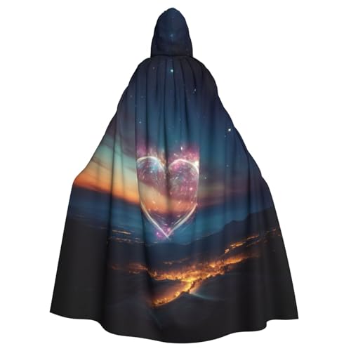 BREAUX Kapuzenumhang mit Sternschnuppe, Herz-Druck, Halloween, Erwachsene, für Partys, Karneval, Cosplay, Bühnendekorationen BREAUX Kapuzenumhang mit Sternschnuppe, Herz-Druck, Halloween, Erwachsene, für Partys, Karneval, Cosplay, Bühnendekorationen von BREAUX