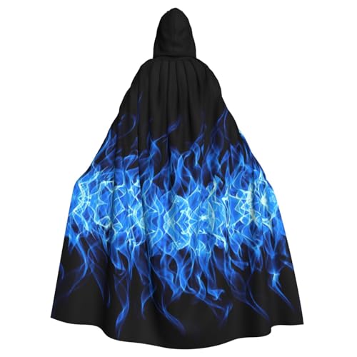 BREAUX Kapuzenumhang mit blauer Flamme für Halloween, Erwachsene, für Partys, Karneval, Cosplay, Kostüme, Bühnendekorationen BREAUX Kapuzenumhang mit blauer Flamme für Halloween, Erwachsene, für Partys, Karneval, Cosplay, Kostüme, Bühnendekorationen von BREAUX