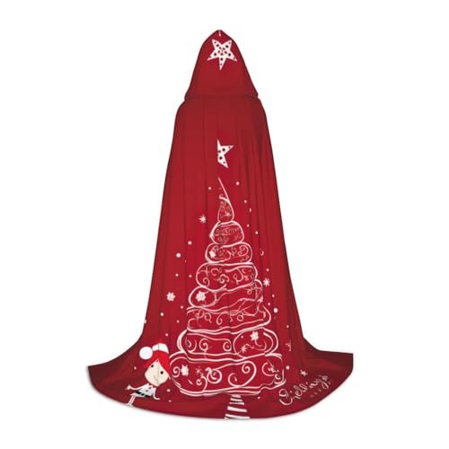 BREAUX Kapuzenumhang mit rotem Weihnachtsbaum-Druck, Uni, volle Länge, Kapuzenumhang, Ball-Kostüm, Comicausstellung BREAUX Kapuzenumhang mit rotem Weihnachtsbaum-Druck, Uni, volle Länge, Kapuzenumhang, Ball-Kostüm, Comicausstellung von BREAUX