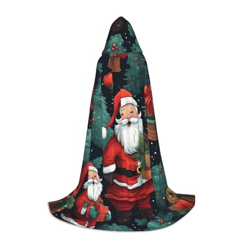 BREAUX Kapuzenumhang mit süßem Weihnachtsmann-Aufdruck, Uni, volle Länge, Kapuzenumhang zum Verkleiden, Ball, Comic-Ausstellungskostüm BREAUX Kapuzenumhang mit süßem Weihnachtsmann-Aufdruck, Uni, volle Länge, Kapuzenumhang zum Verkleiden, Ball, Comic-Ausstellungskostüm von BREAUX