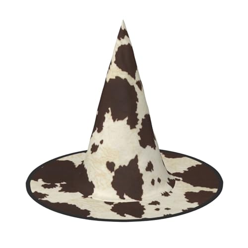 BREAUX Kuhfell-Druck, Halloween-Hexe und Zaubererhut, Hexenkostüm für Themendekoration, Halloween-Party BREAUX Kuhfell-Druck, Halloween-Hexe und Zaubererhut, Hexenkostüm für Themendekoration, Halloween-Party von BREAUX