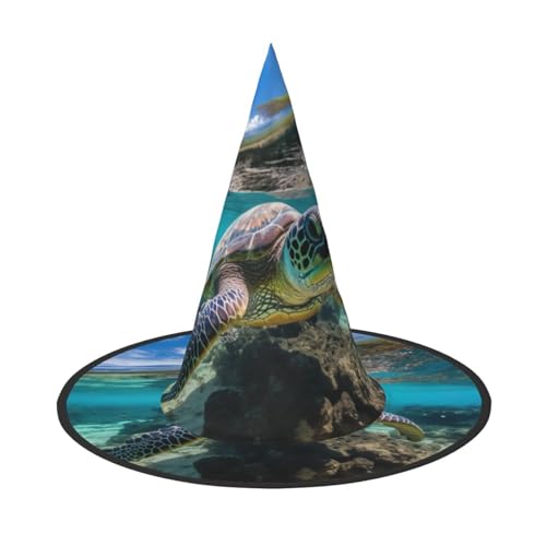 BREAUX Lord Howe Island Meeresschildkröte Druck Halloween Hexe und Zauberer Hut Hexenkostüm für Themendekoration Halloween Party von BREAUX