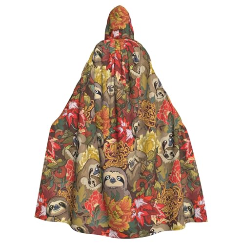 BREAUX Lustiger Faultier-Druck, Halloween-Umhang mit Kapuze, für Erwachsene, für Partys, Karneval, Cosplay, Kostüme, Bühnendekorationen BREAUX Lustiger Faultier-Druck, Halloween-Umhang mit Kapuze, für Erwachsene, für Partys, Karneval, Cosplay, Kostüme, Bühnendekorationen von BREAUX