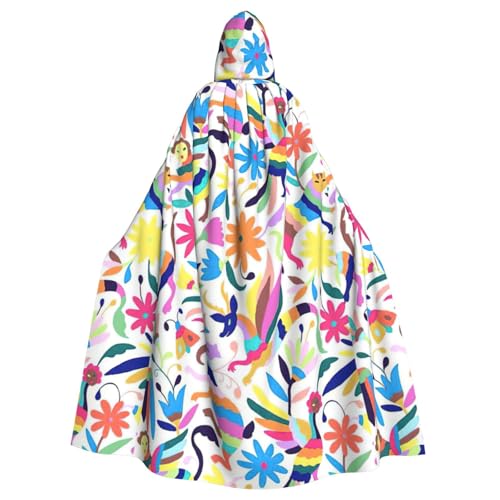 BREAUX Mexikanischer Otomi-Tier-Druck, Halloween, Erwachsenen-Kapuzenumhang für Partys, Karneval, Cosplay, Kostüme, Bühnendekorationen von BREAUX