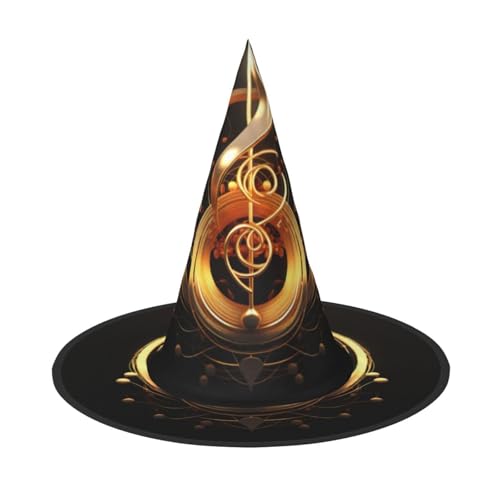 BREAUX Musik-Symbol-Druck, Halloween, Hexe und Zaubererhut, Hexenkostüm für Themendekoration, Halloween-Party von BREAUX