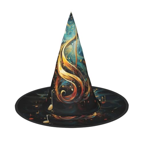 BREAUX Musik-Symbol-Druck, Halloween, Hexe und Zaubererhut, Hexenkostüm für Themendekoration, Halloween-Party von BREAUX