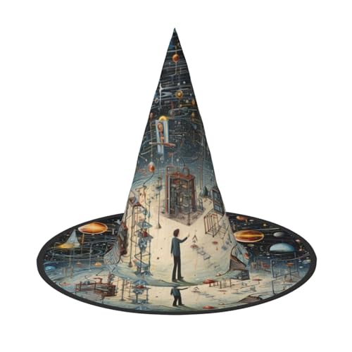 BREAUX Physik-Druckdruck, Halloween, Hexe und Zaubererhut, Hexenkostüm für Themendekoration, Halloween-Party von BREAUX