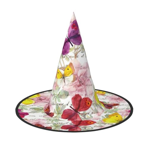 BREAUX Schmetterlings-Druck, Halloween-Hexe und Zaubererhut, Hexenkostüm für Themendekoration, Halloween-Party von BREAUX
