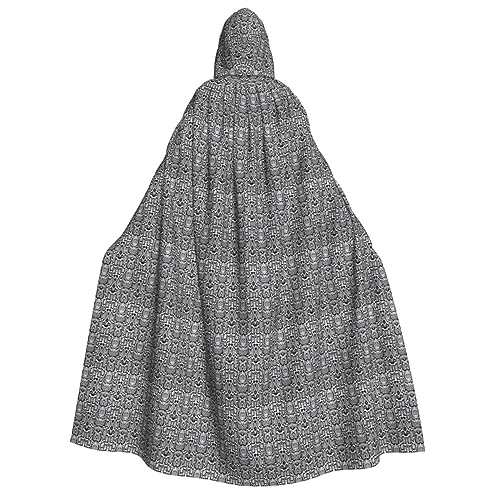 BREAUX Schwarz-weißer Kapuzenumhang mit Schlangenhaut-Druck, für Erwachsene, Uni, Kapuzenumhang, passend für Themenpartys und Cosplay-Konventionen BREAUX Schwarz-weißer Kapuzenumhang mit Schlangenhaut-Druck, für Erwachsene, Uni, Kapuzenumhang, passend für Themenpartys und Cosplay-Konventionen von BREAUX