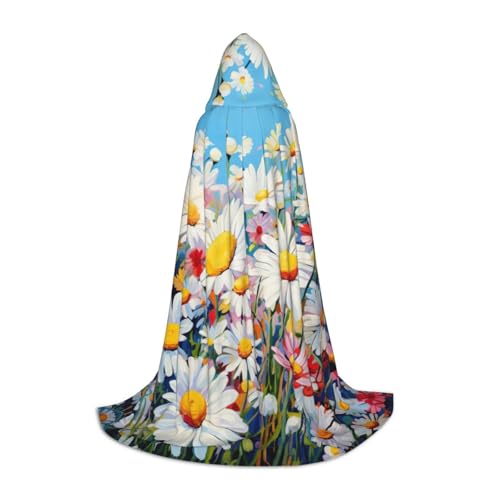 BREAUX Sommer-Umhang mit Gänseblümchen-Blumendruck, Uni, volle Länge, Kapuzenumhang, Ball-Comic-Kostüm BREAUX Sommer-Umhang mit Gänseblümchen-Blumendruck, Uni, volle Länge, Kapuzenumhang, Ball-Comic-Kostüm von BREAUX