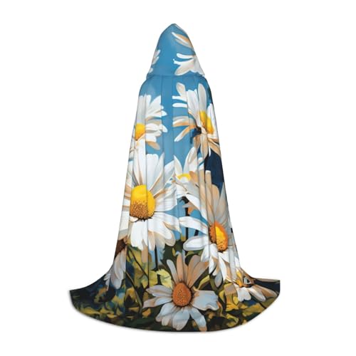 BREAUX Sommer-Umhang mit Gänseblümchen-Blumendruck, Uni, volle Länge, Kapuzenumhang, Ball-Comic-Kostüm BREAUX Sommer-Umhang mit Gänseblümchen-Blumendruck, Uni, volle Länge, Kapuzenumhang, Ball-Comic-Kostüm von BREAUX