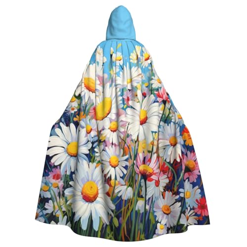 BREAUX Sommer-Umhang mit Kapuze und Gänseblümchen-Druck, Halloween, Erwachsene, für Partys, Karneval, Cosplay, Kostüme, Bühnendekorationen BREAUX Sommer-Umhang mit Kapuze und Gänseblümchen-Druck, Halloween, Erwachsene, für Partys, Karneval, Cosplay, Kostüme, Bühnendekorationen von BREAUX