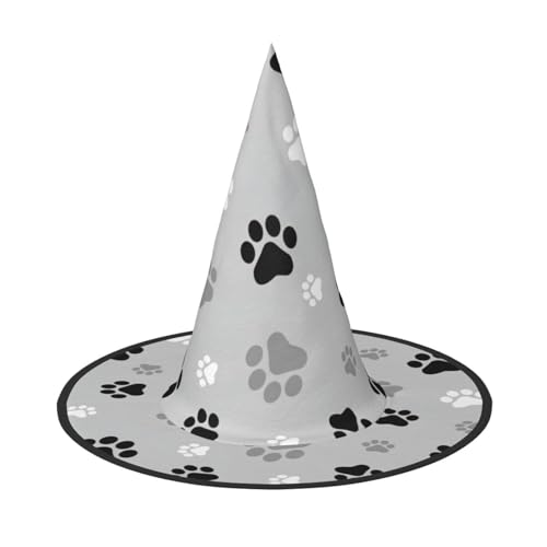 BREAUX Tierpfotenabdrücke Druck Halloween Hexe und Zauberer Hut Hexenkostüm für Themendekoration Halloween Party BREAUX Tierpfotenabdrücke Druck Halloween Hexe und Zauberer Hut Hexenkostüm für Themendekoration Halloween Party von BREAUX