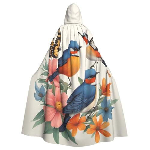 BREAUX Umhang mit Kapuze, Vögel, Blumen, Schmetterling, Halloween, Erwachsene, für Partys, Karneval, Cosplay, Bühnendekorationen BREAUX Umhang mit Kapuze, Vögel, Blumen, Schmetterling, Halloween, Erwachsene, für Partys, Karneval, Cosplay, Bühnendekorationen von BREAUX