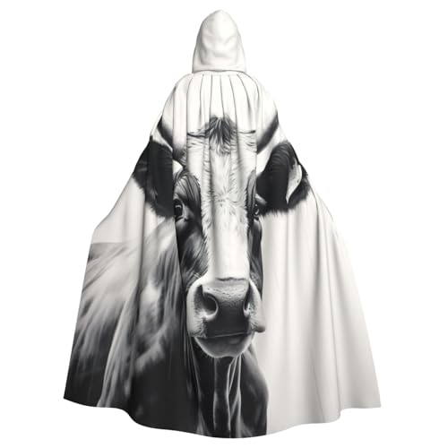 BREAUX Umhang mit Kapuze für Halloween, Erwachsene, Kuh in Schwarz und Weiß, für Partys, Karneval, Cosplay, Bühnendekorationen BREAUX Umhang mit Kapuze für Halloween, Erwachsene, Kuh in Schwarz und Weiß, für Partys, Karneval, Cosplay, Bühnendekorationen von BREAUX