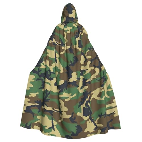 BREAUX Umhang mit Kapuze für Halloween, Erwachsene, Militär, Camouflage, Grün, für Partys, Karneval, Cosplay, Kostüme, Bühnendekorationen BREAUX Umhang mit Kapuze für Halloween, Erwachsene, Militär, Camouflage, Grün, für Partys, Karneval, Cosplay, Kostüme, Bühnendekorationen von BREAUX