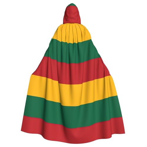 BREAUX Umhang mit Kapuze für Halloween, Erwachsene, Motiv: Flagge von Litauen, für Partys, Karneval, Cosplay, Bühnendekorationen von BREAUX