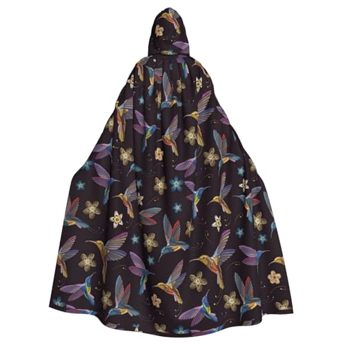 BREAUX Umhang mit Kapuze für Halloween, Erwachsene, Motiv: Kolibri, Blumenmotiv, für Partys, Karneval, Cosplay, Bühnendekorationen BREAUX Umhang mit Kapuze für Halloween, Erwachsene, Motiv: Kolibri, Blumenmotiv, für Partys, Karneval, Cosplay, Bühnendekorationen von BREAUX