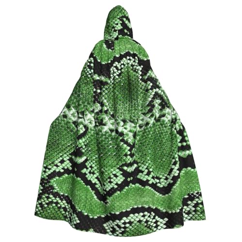 BREAUX Umhang mit Kapuze für Halloween, Erwachsene, Schlangenleder-Druck, für Partys, Karneval, Cosplay, Bühnendekoration, Grün BREAUX Umhang mit Kapuze für Halloween, Erwachsene, Schlangenleder-Druck, für Partys, Karneval, Cosplay, Bühnendekoration, Grün von BREAUX