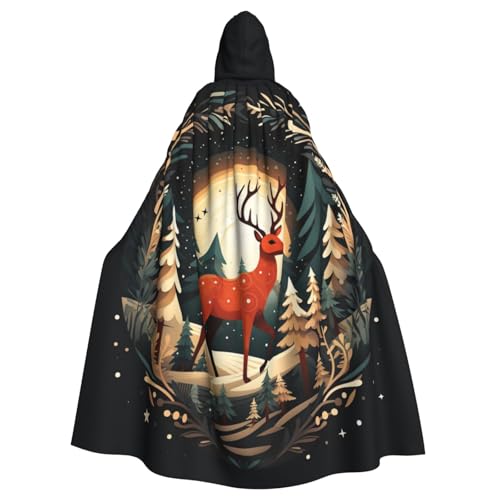 BREAUX Umhang mit Kapuze und Hirschmotiv, für Erwachsene, für Partys, Karneval, Cosplay, Bühnendekorationen BREAUX Umhang mit Kapuze und Hirschmotiv, für Erwachsene, für Partys, Karneval, Cosplay, Bühnendekorationen von BREAUX